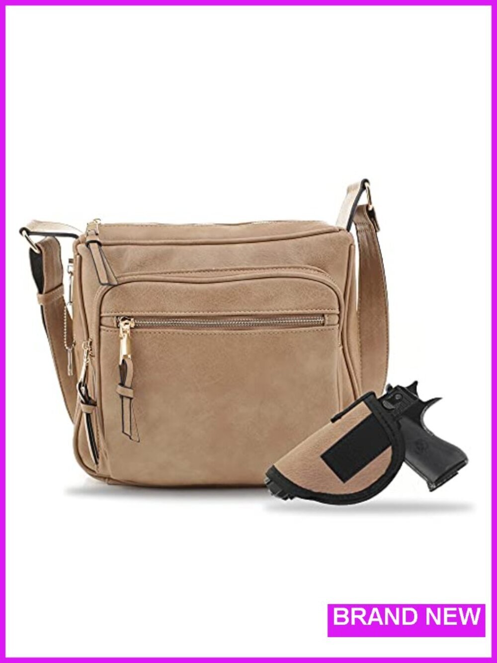 Concealed Carry RFID Blocking Crossbody Purse with Lock and Key